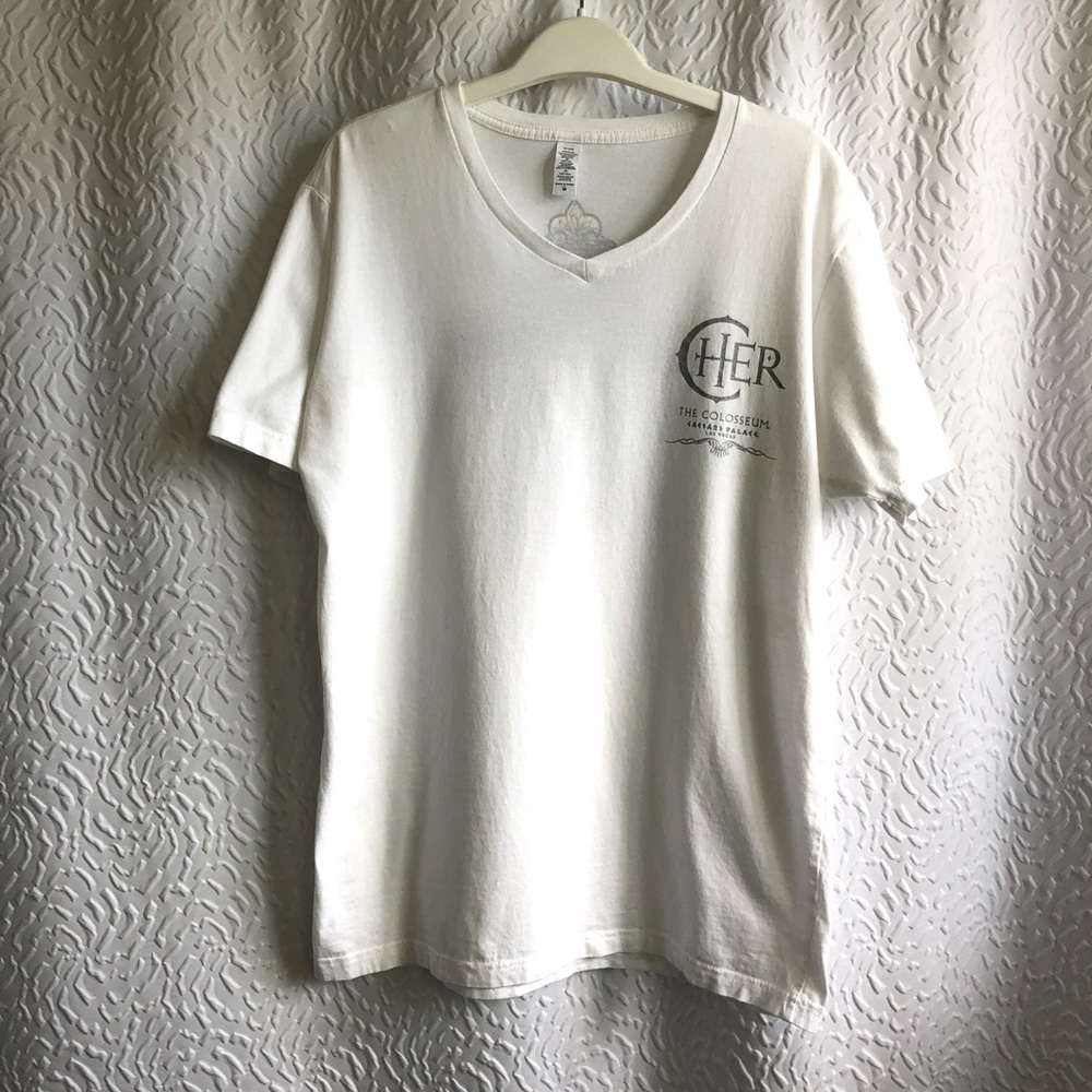 CHER Caesars Place The Colosseum Las Vegas Original white Concert T Shirt